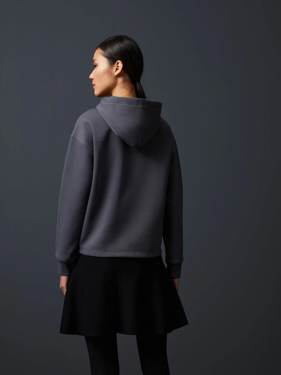 AlphaTauri Women's Grey Cropped Logo Hoodie