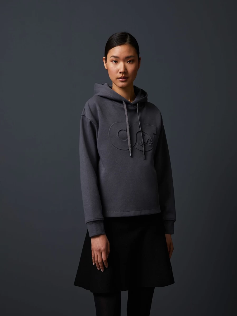 AlphaTauri Women's Grey Cropped Logo Hoodie