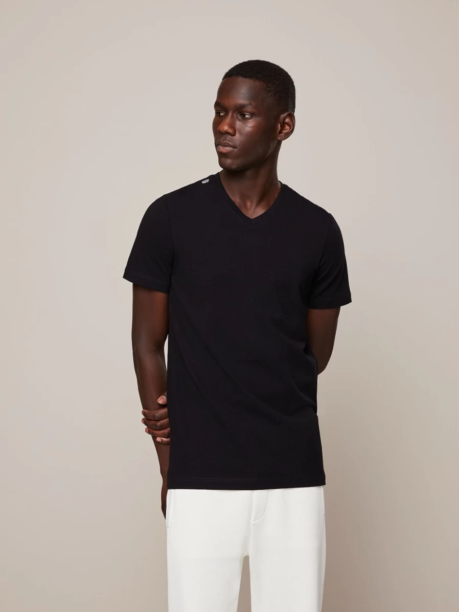 AlphaTauri Men's Classic Taurex V-Neck T-Shirt - Black
