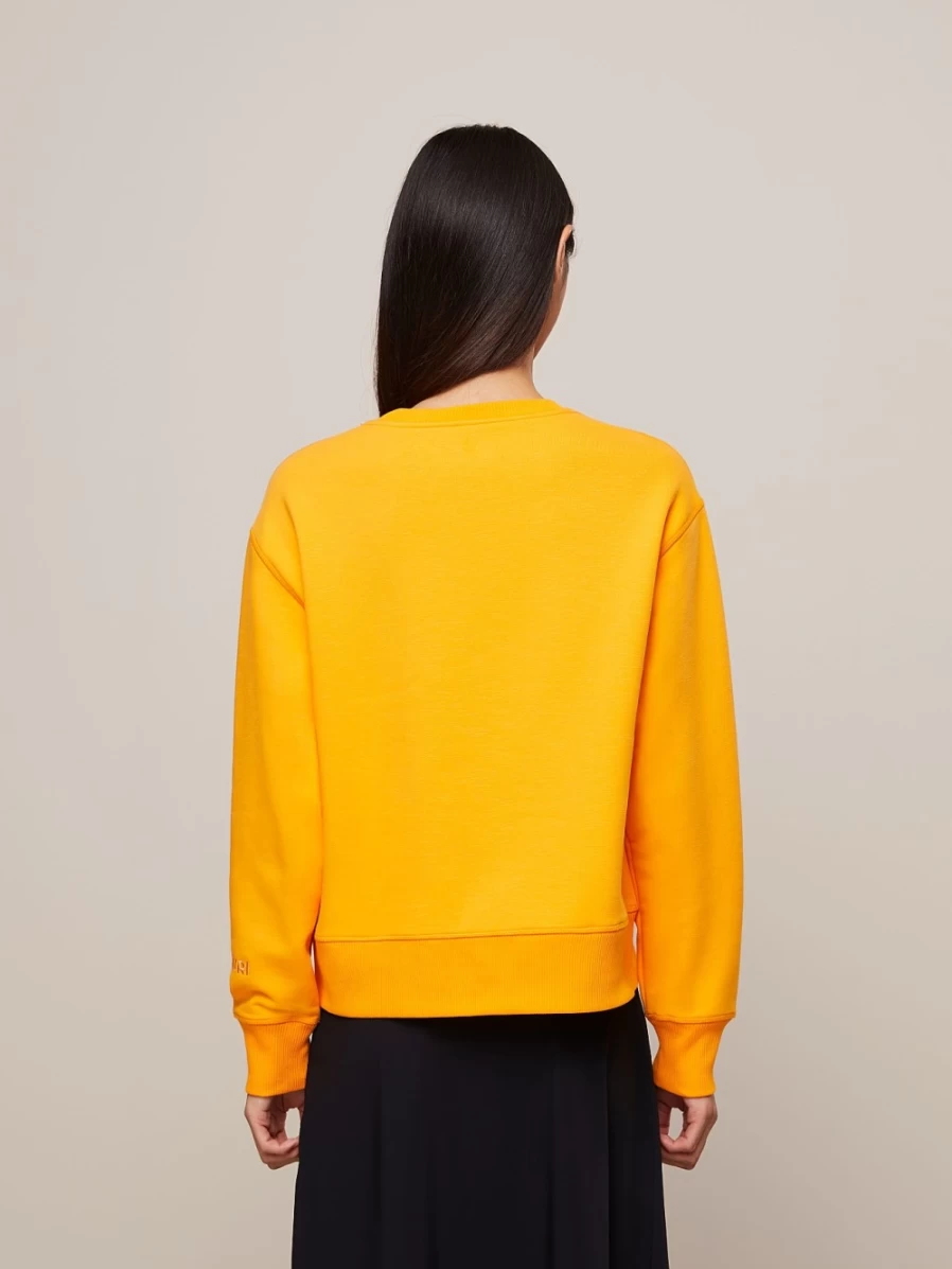 Women's Warm Yellow AlphaTauri Artwork-Printed Sweatshirt