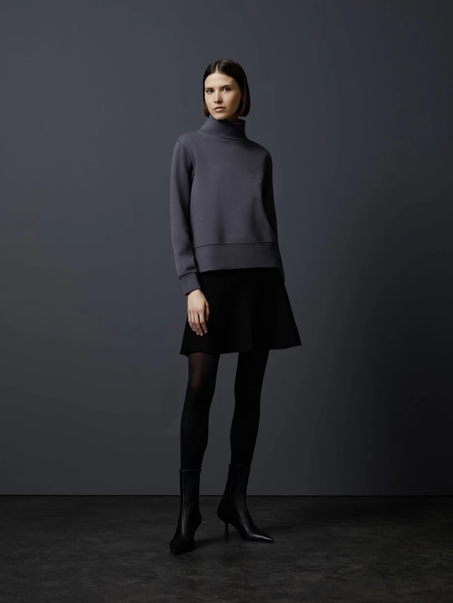 AlphaTauri Women's Grey Mockneck Logo Sweater