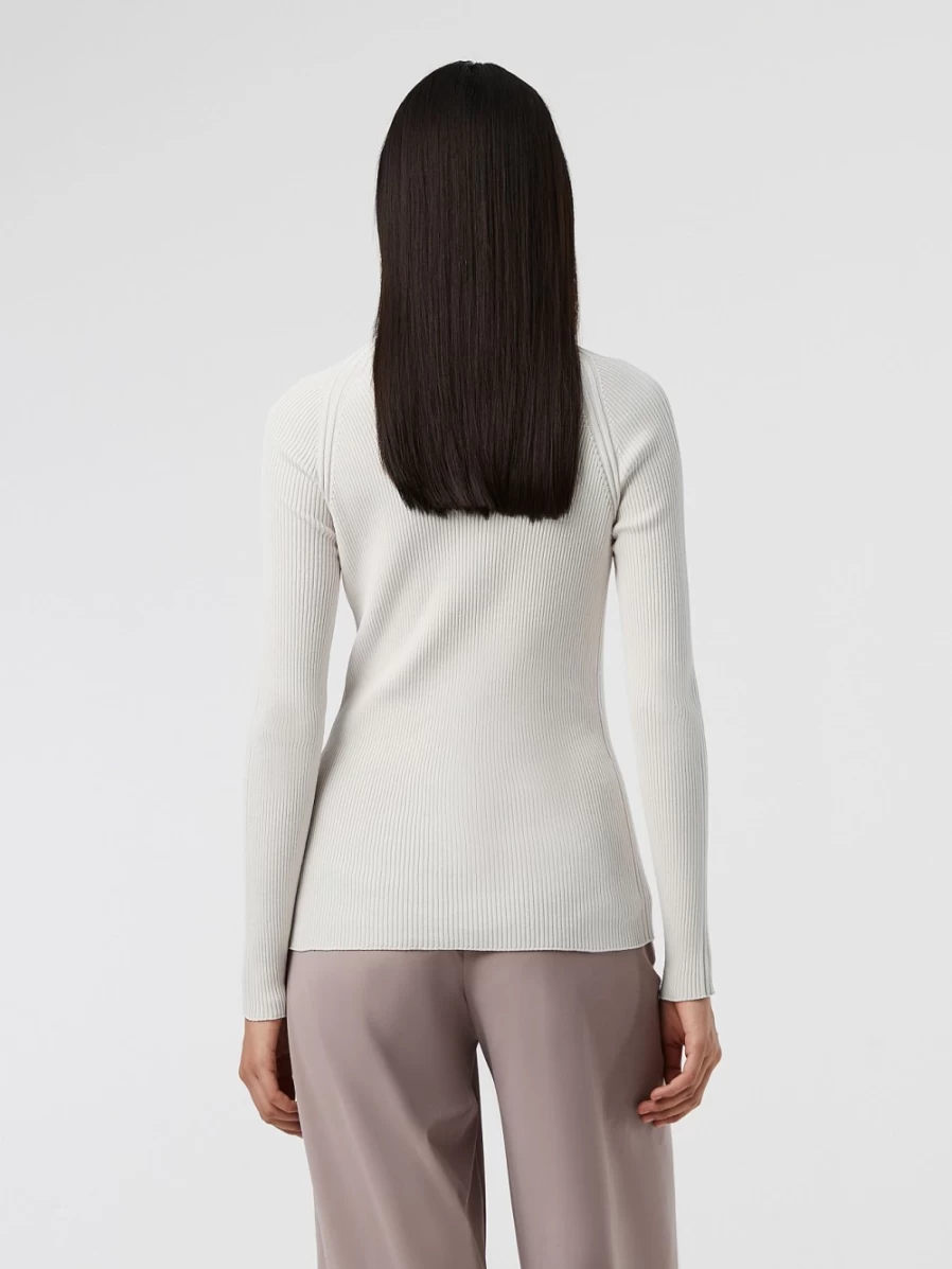 AlphaTauri Women's Chalk Seamless 3D Performance Knit Turtleneck Sweater