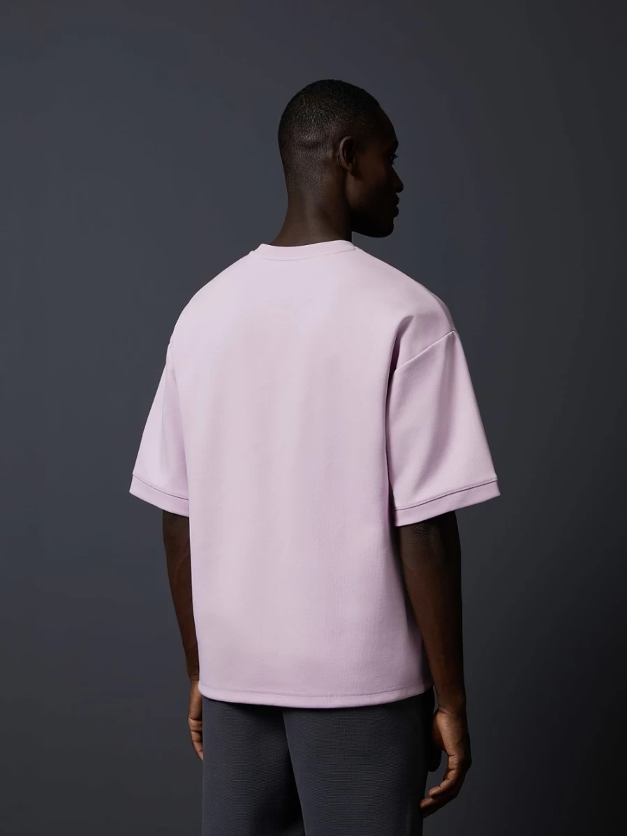 AlphaTauri Men's Oversized Patch T-Shirt in Pale Lilac | Casual Streetwear Top