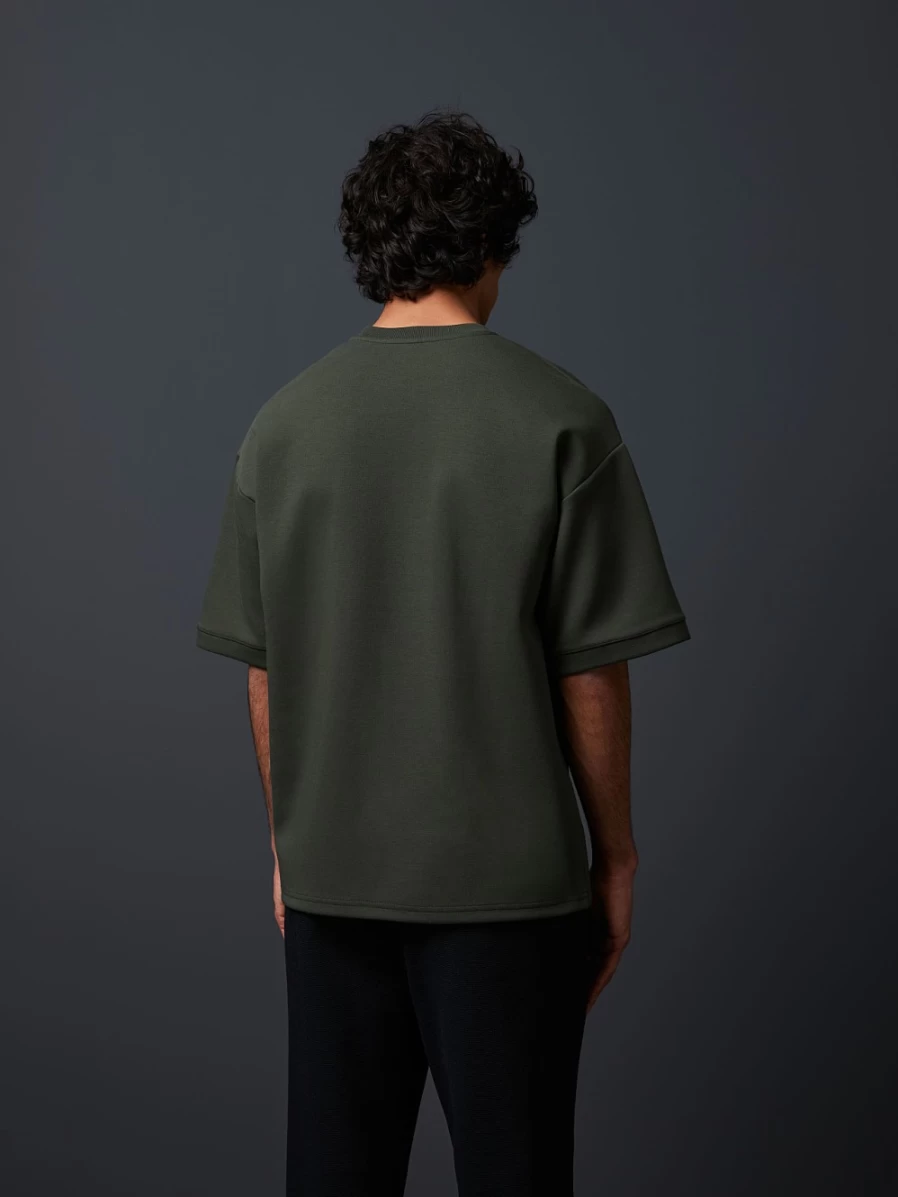 AlphaTauri Men's Green Oversized Patch T-Shirt - Casual Streetwear Top