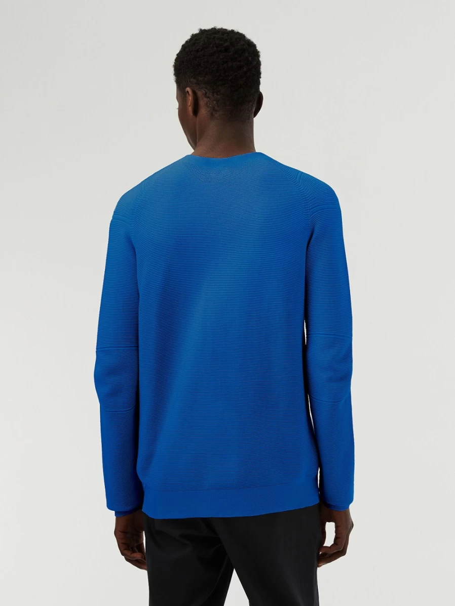 AlphaTauri Men's Classic Blue Seamless 3D Performance Knit Crewneck Sweater