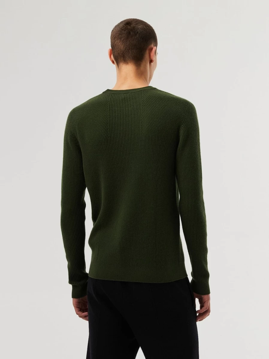 AlphaTauri Men's Dark Green Seamless 3D Knit Cashmere-Blend Crewneck Sweater