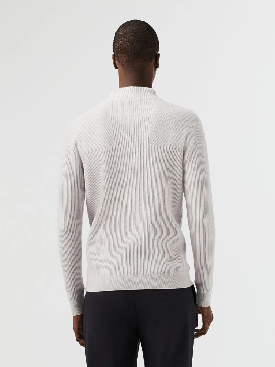 AlphaTauri Men's Seamless 3D Knit Cashmere-Blend Turtleneck Sweater in Chalk