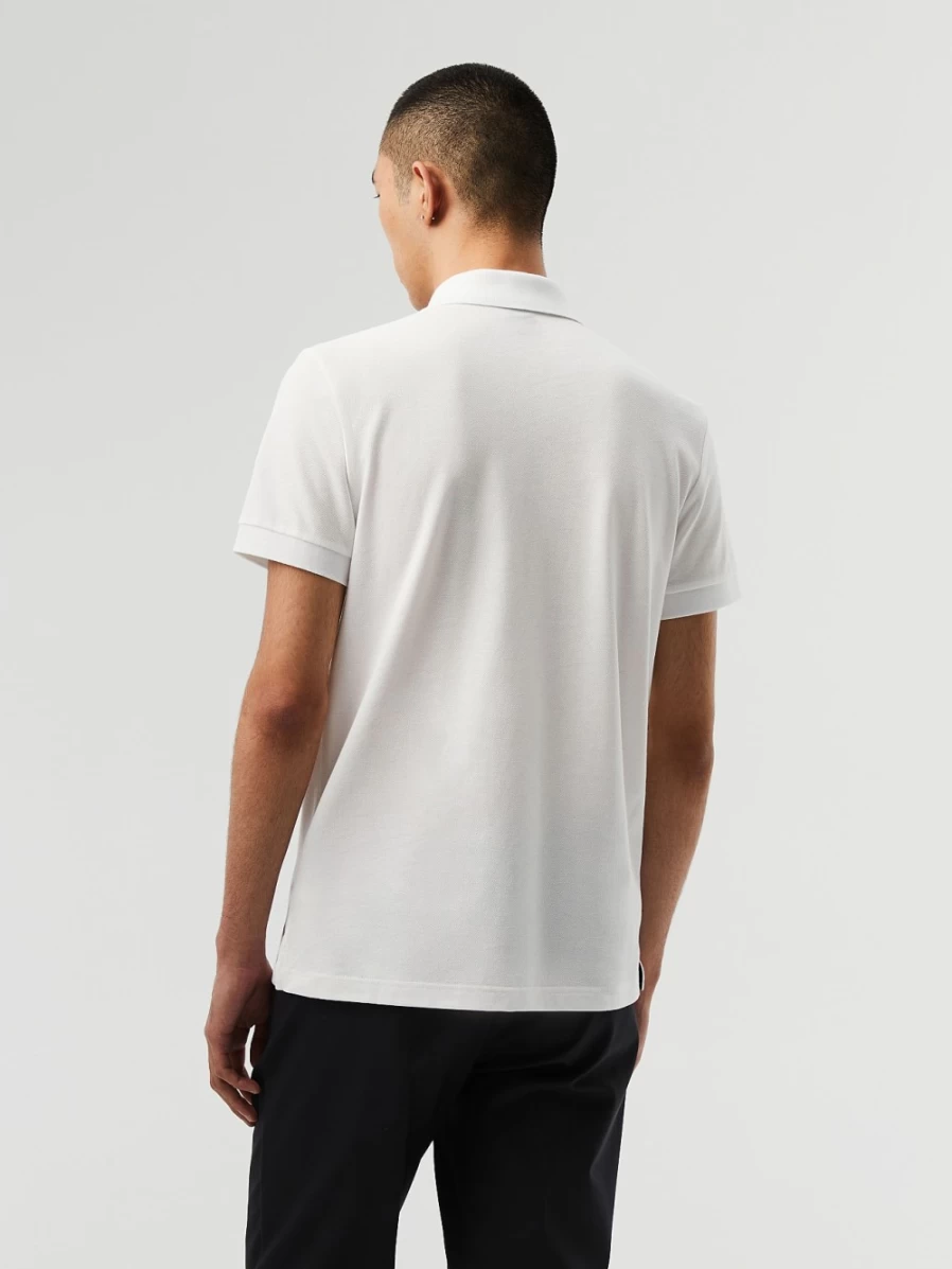 AlphaTauri Men's White Pique Polo Shirt - Classic Fit Breathable Tennis Golf Top