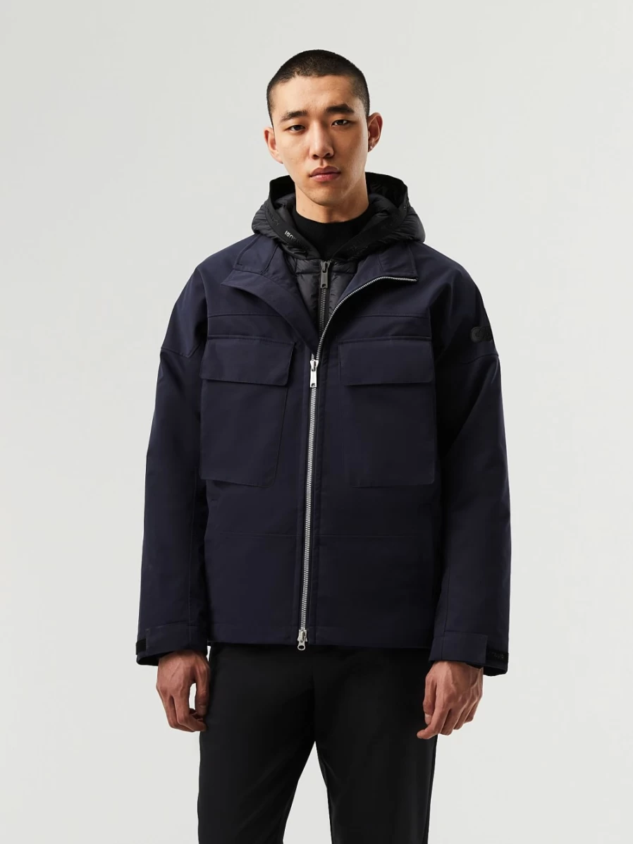 AlphaTauri Men's Navy 3-In-1 Convertible Jacket for All-Weather Protection