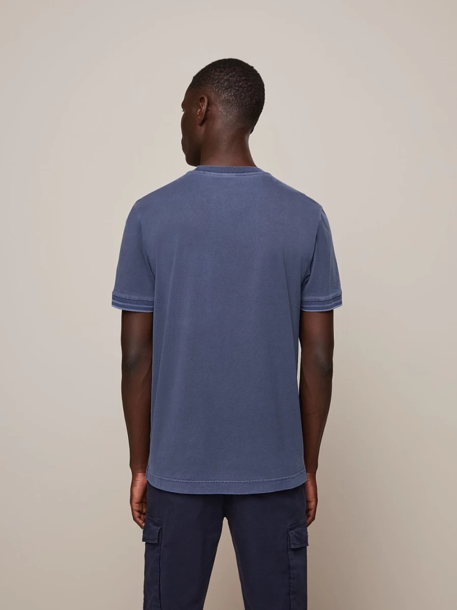 AlphaTauri Men's Navy Garment-Dyed Cotton T-Shirt