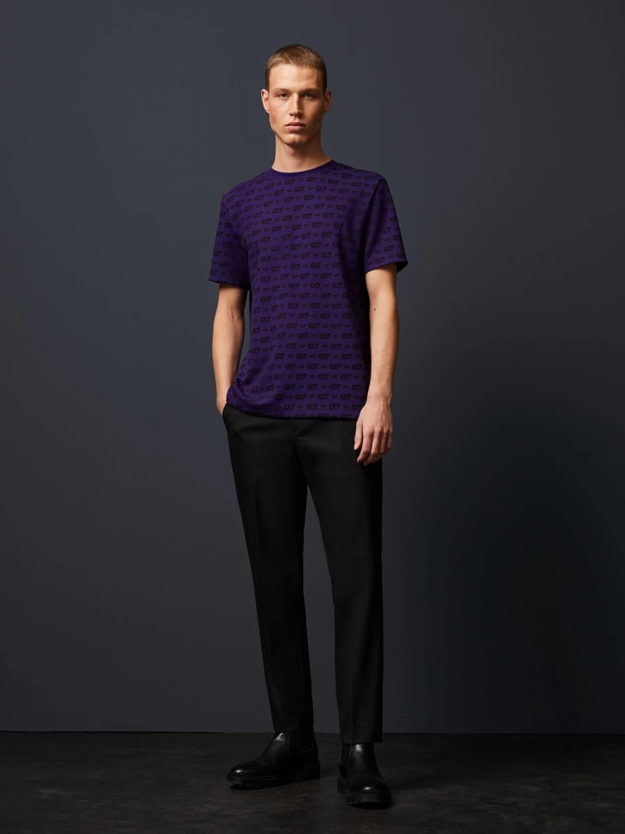 AlphaTauri Men's Purple All-Over Print Graphic T-Shirt