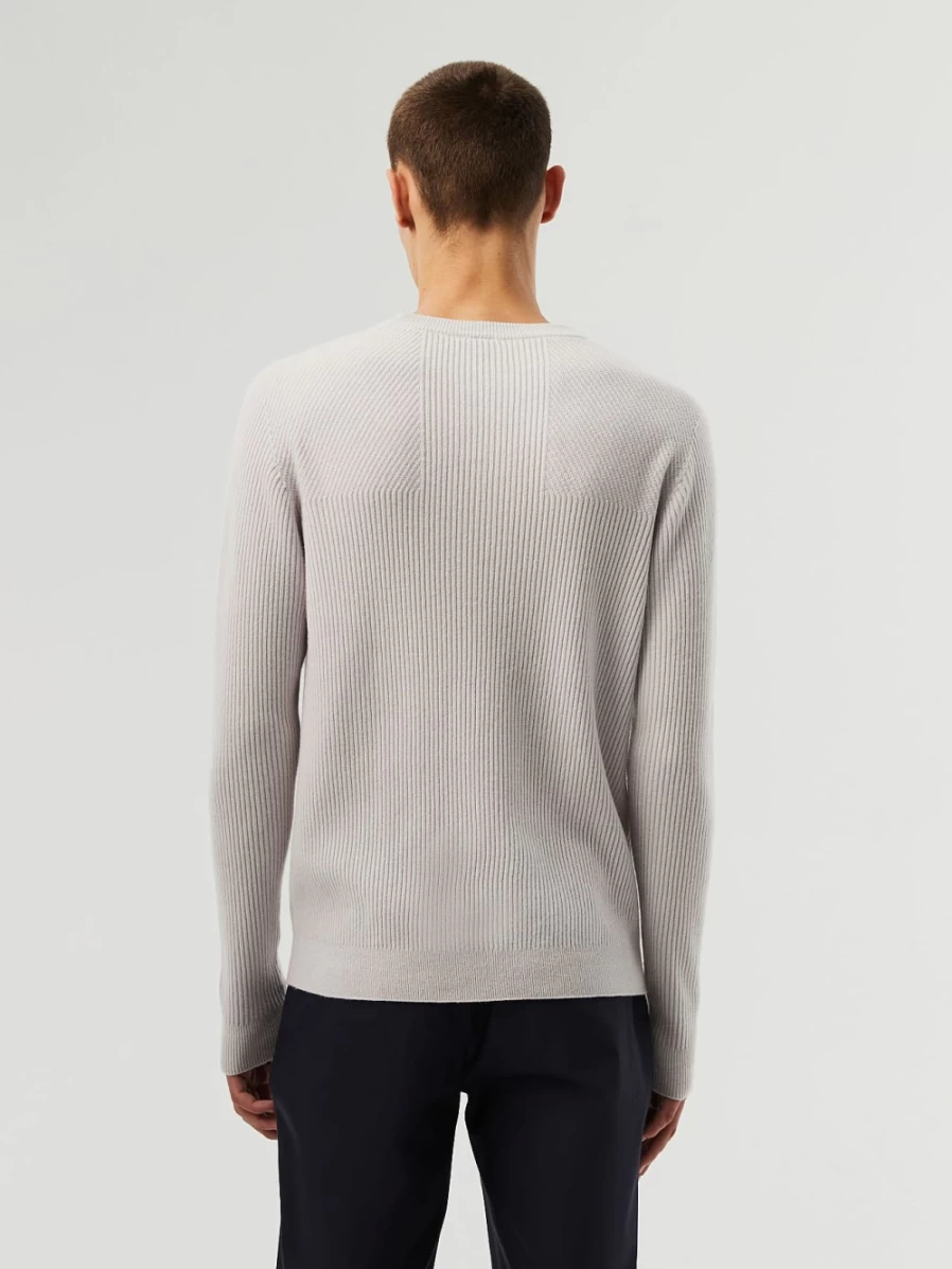 AlphaTauri Men's Seamless 3D Knit Cashmere-Blend Crewneck Sweater in Chalk