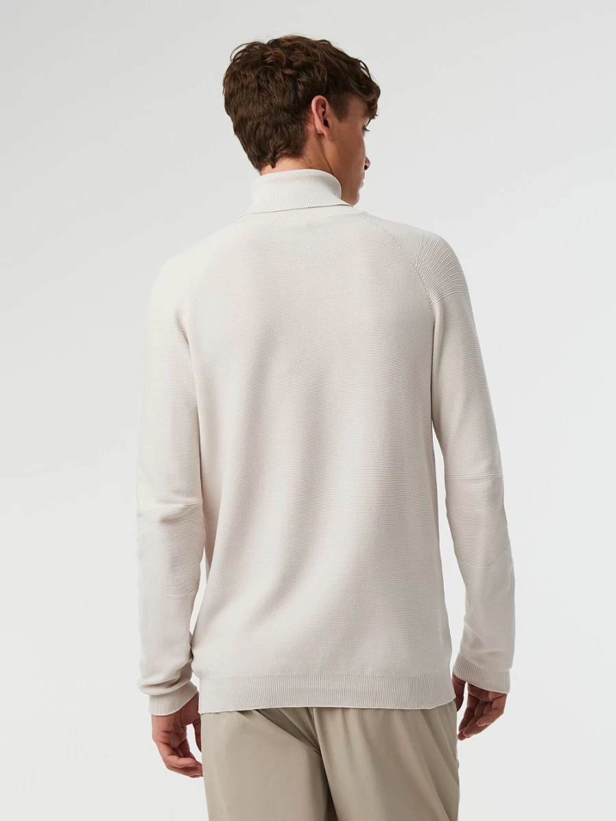 AlphaTauri Men's Off White Seamless 3D Performance Knit Turtleneck Sweater