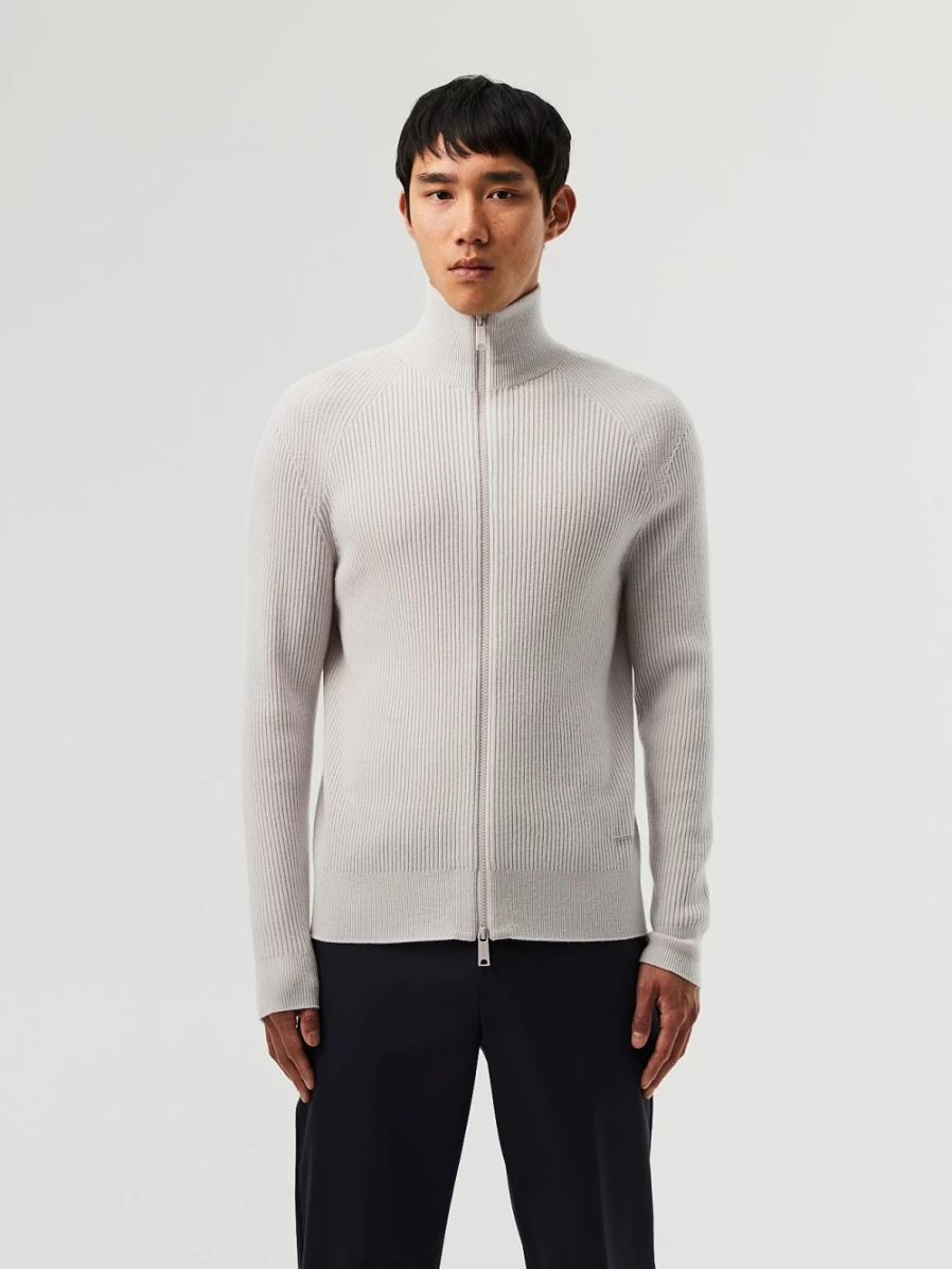 AlphaTauri Men's Seamless 3D Knit Cashmere-Blend Jacket in Chalk - Lightweight & Luxurious