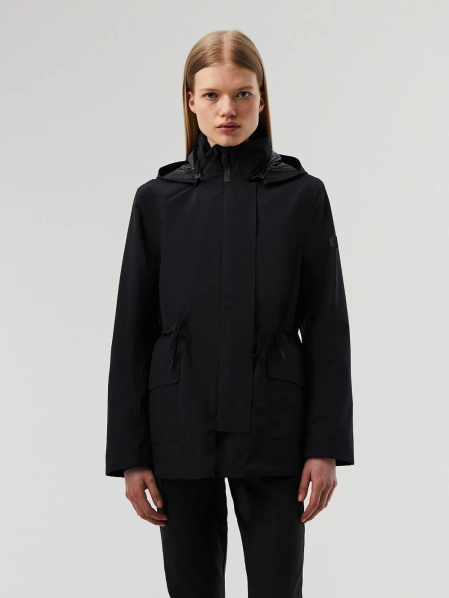 Women's Lightweight Packable Waterproof AlphaTauri Taurobran Parka Jacket in Black
