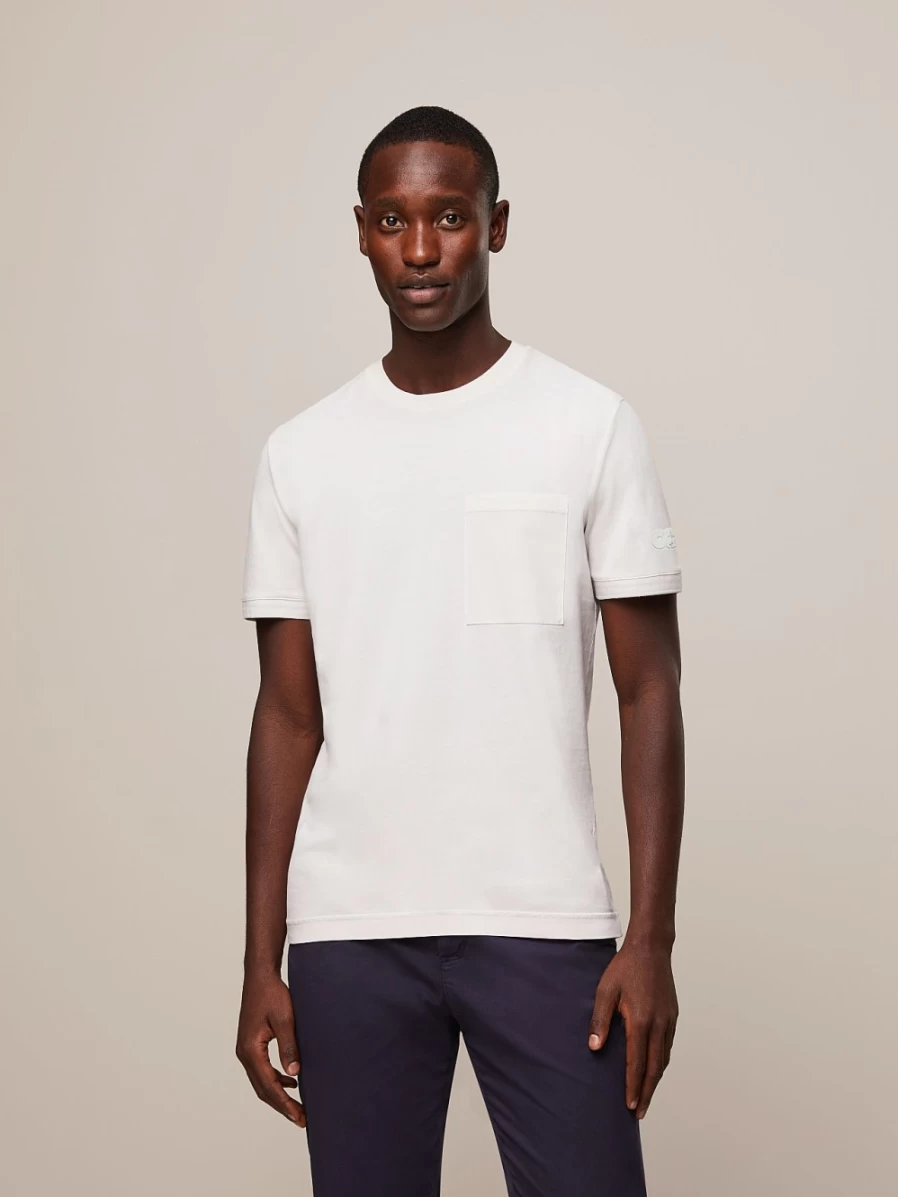 AlphaTauri Men's Off White Garment-Dyed Cotton T-Shirt