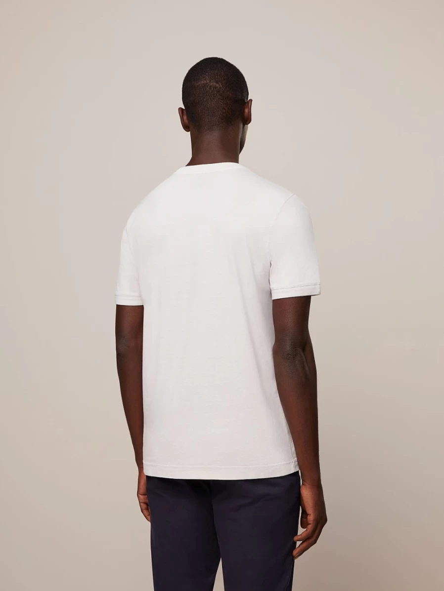 AlphaTauri Men's Off White Garment-Dyed Cotton T-Shirt