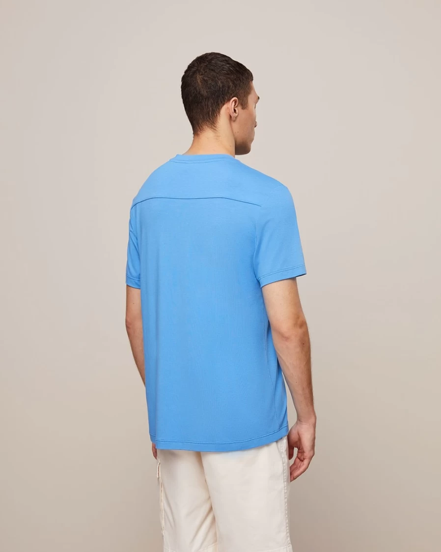AlphaTauri Men's Sky Blue Lightweight Viscose T-Shirt