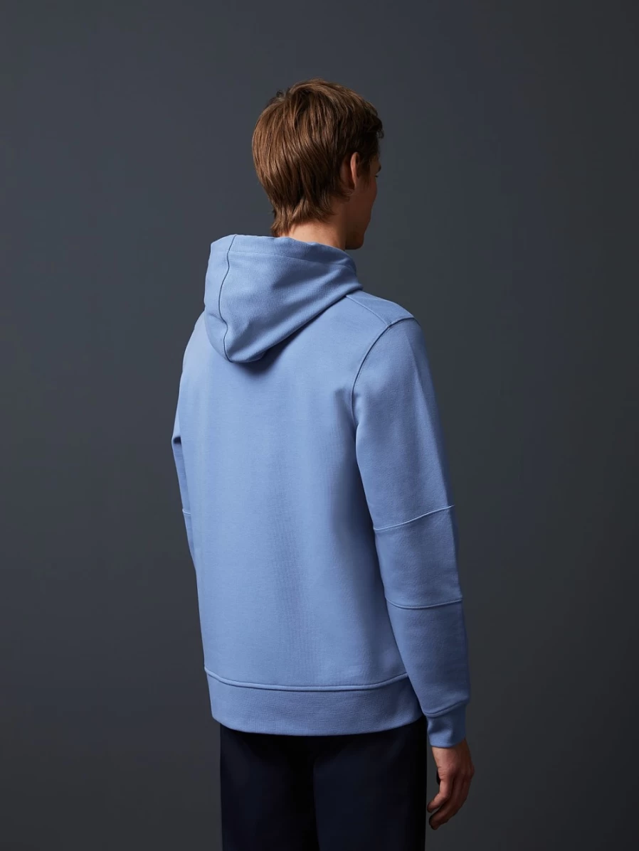 AlphaTauri Men's Medium Blue Hoodie with Embossed Logo Design