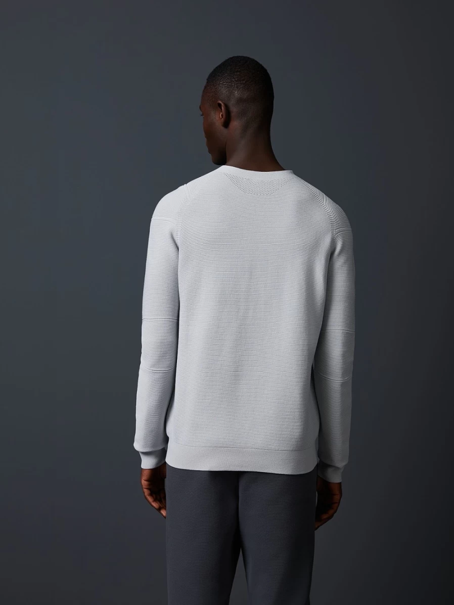 AlphaTauri Men's Grey Seamless 3D Performance Knit Crewneck Sweater