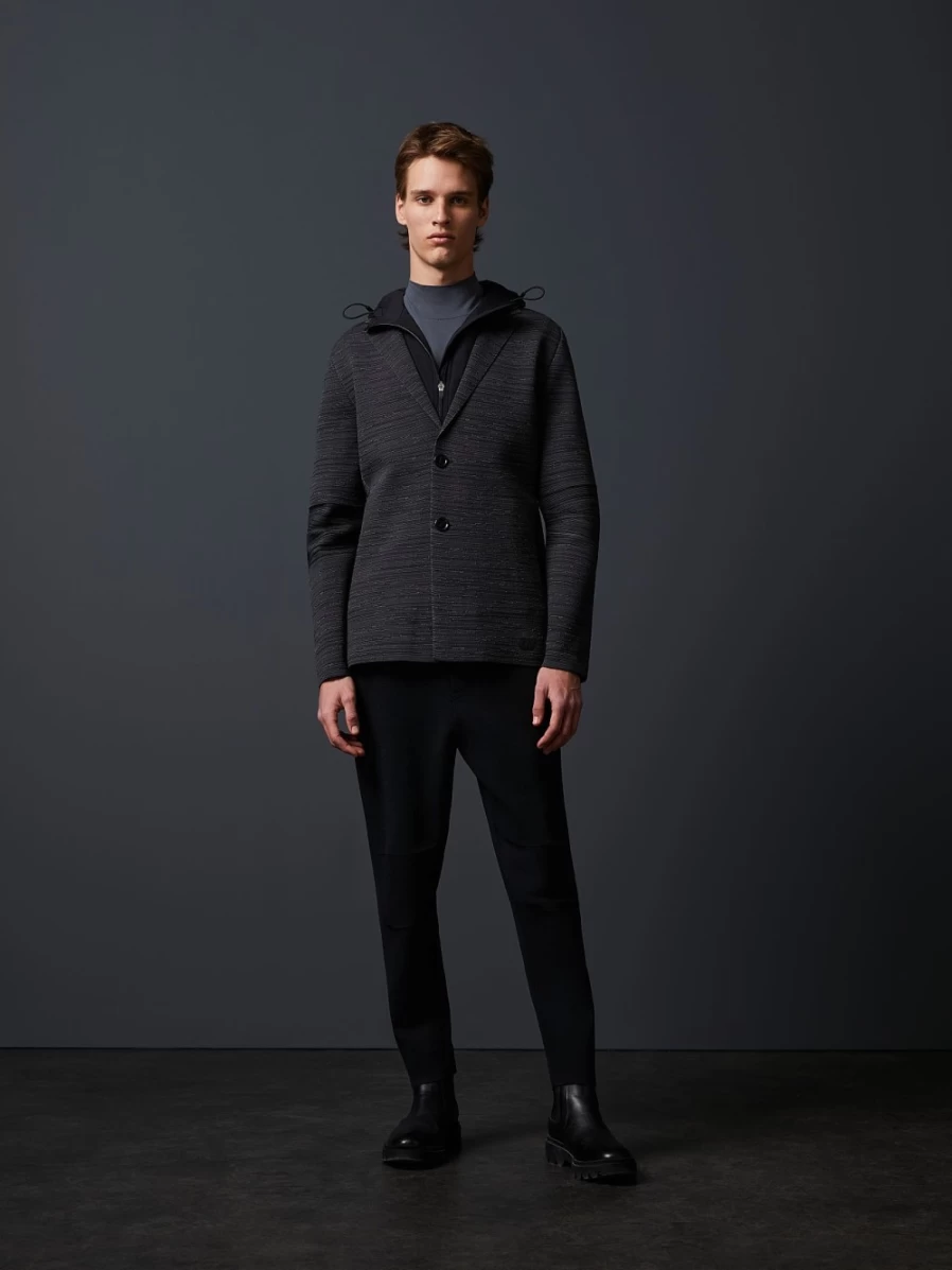AlphaTauri Men's Grey Water-Repellent Knit Blazer – Lightweight & Stylish