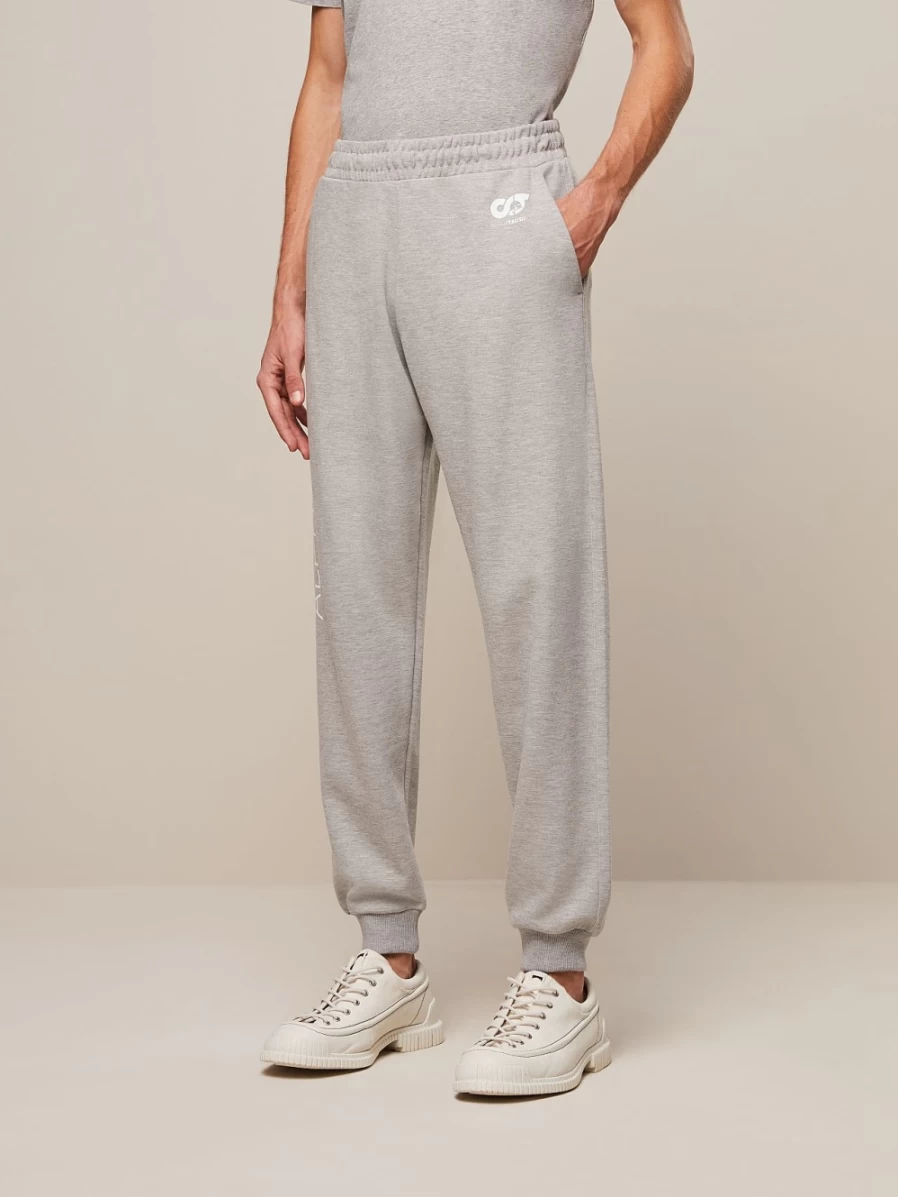 AlphaTauri Men's Grey & White Signature Logo Joggers