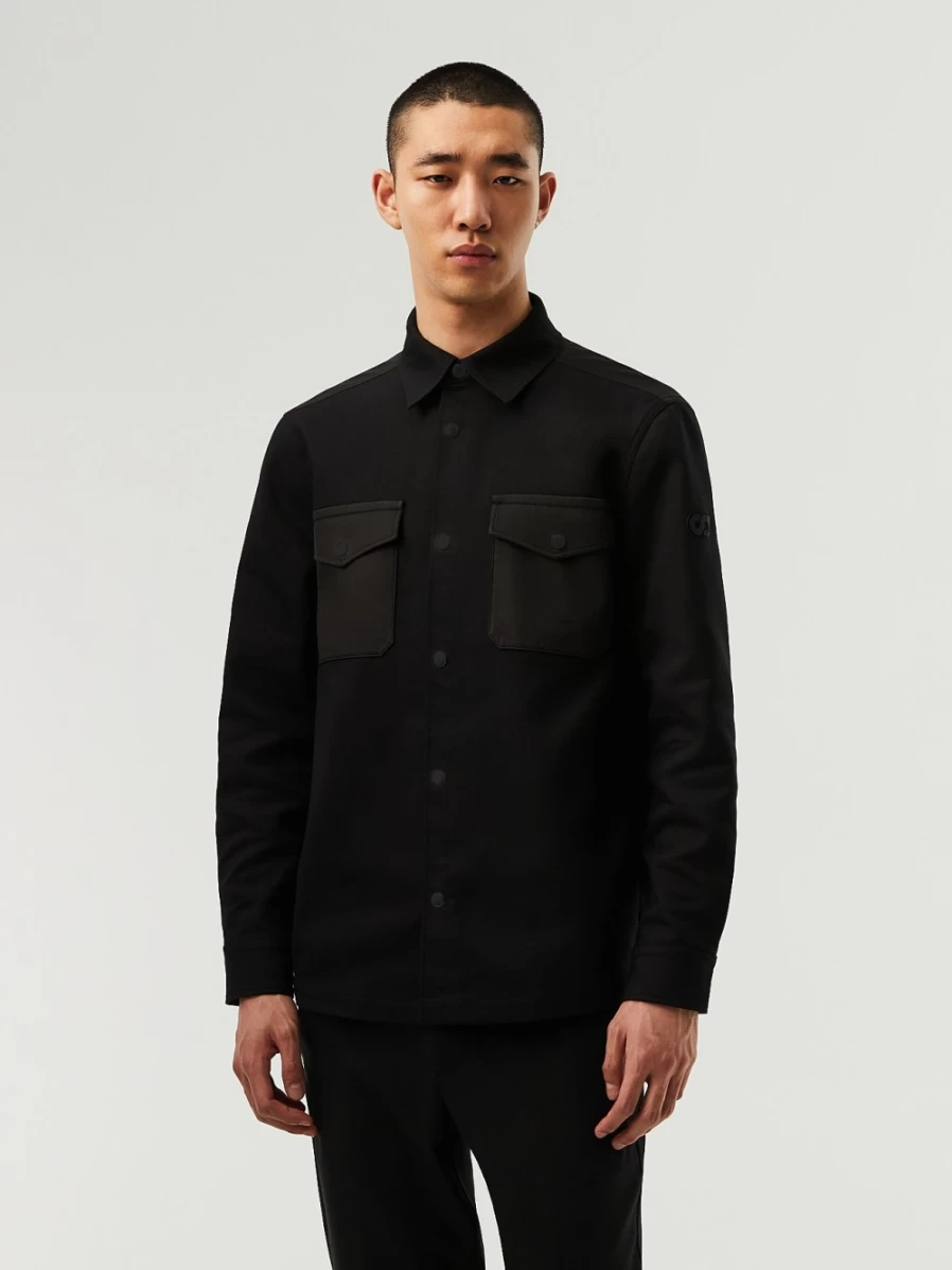 AlphaTauri Men's Black Woven Overshirt - Stylish Casual Jacket for Men