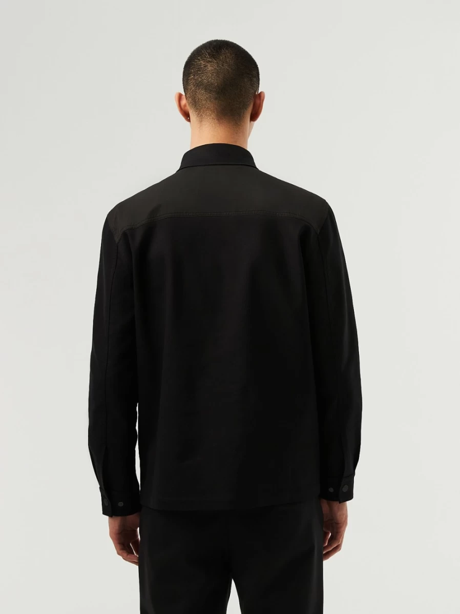 AlphaTauri Men's Black Woven Overshirt - Stylish Casual Jacket for Men