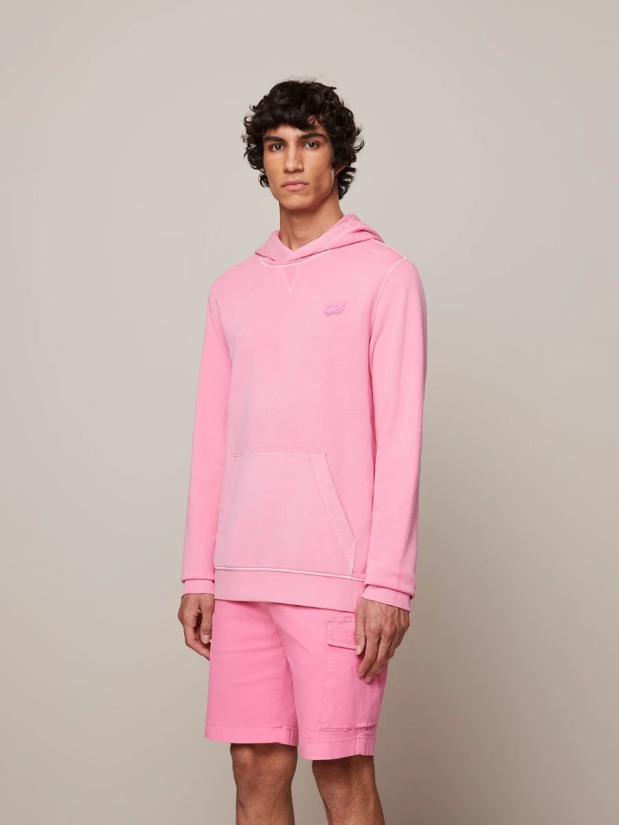 AlphaTauri Men's Flamingo Garment-Dyed Cotton Hoodie