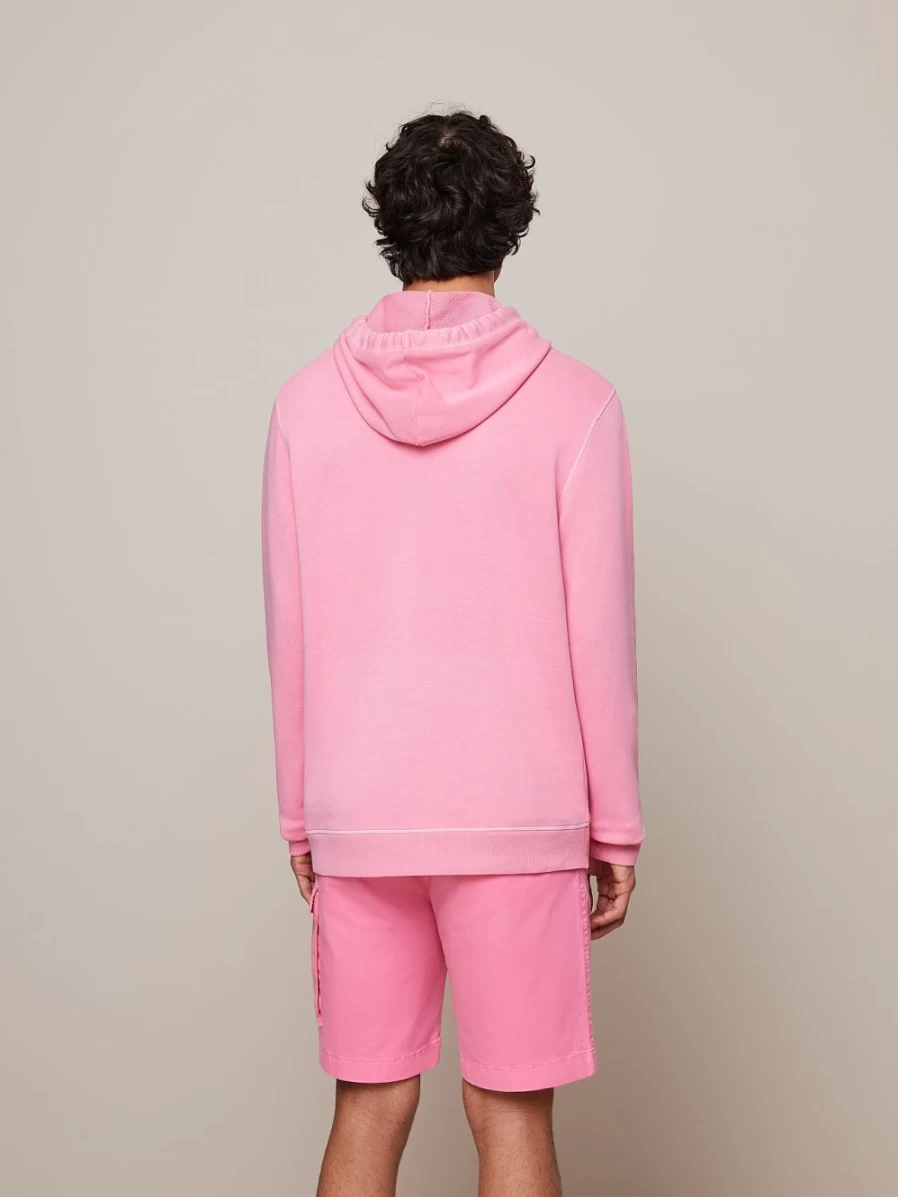 AlphaTauri Men's Flamingo Garment-Dyed Cotton Hoodie