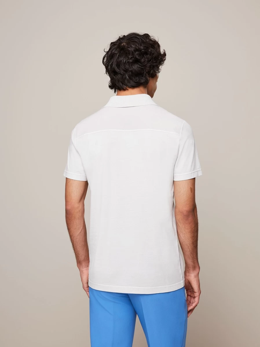 AlphaTauri Men's Off White Garment-Dyed Cotton V-Neck T-Shirt
