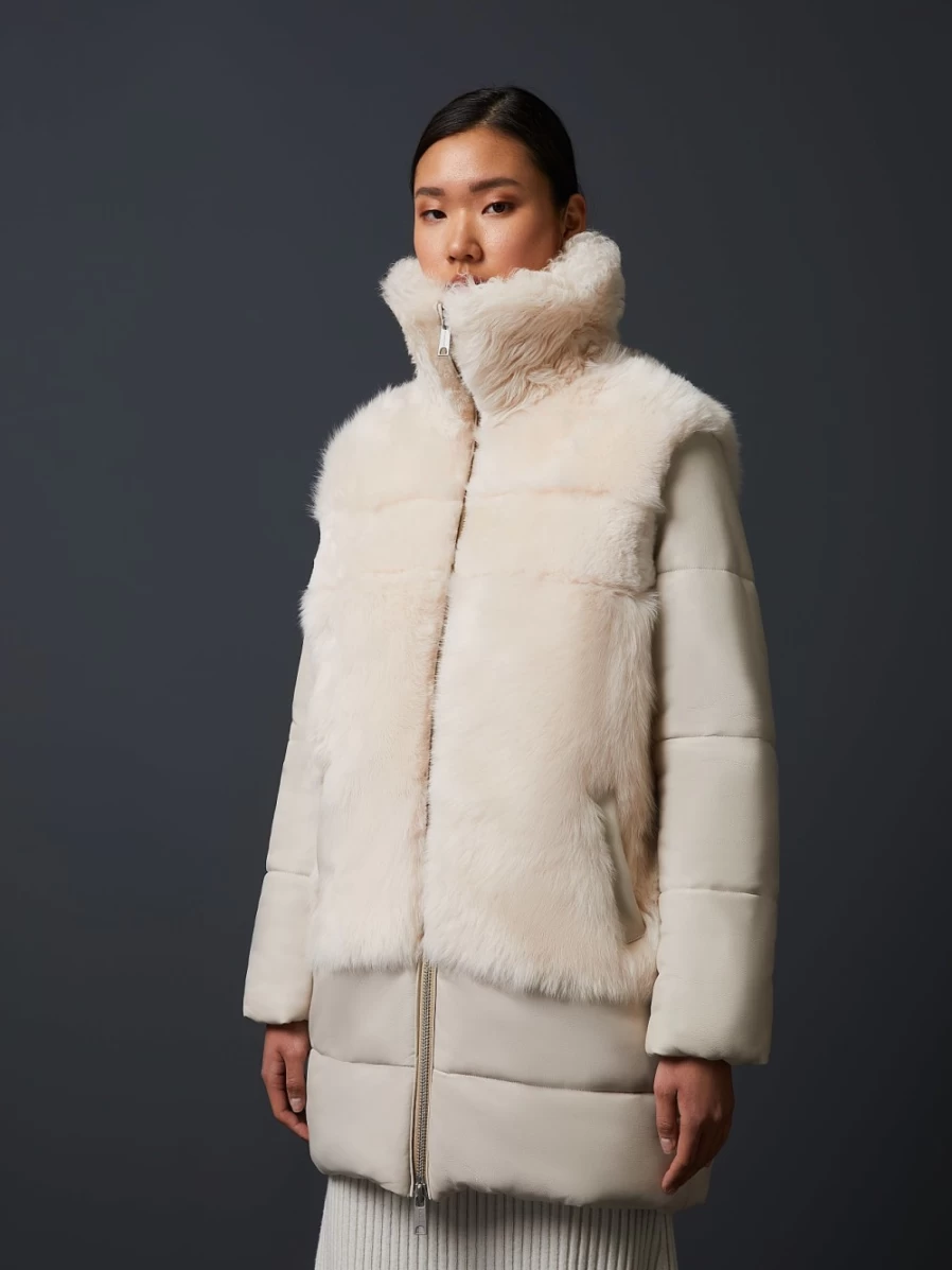 AlphaTauri Women's Sand Shearling Jacket - Cozy Winter Outerwear