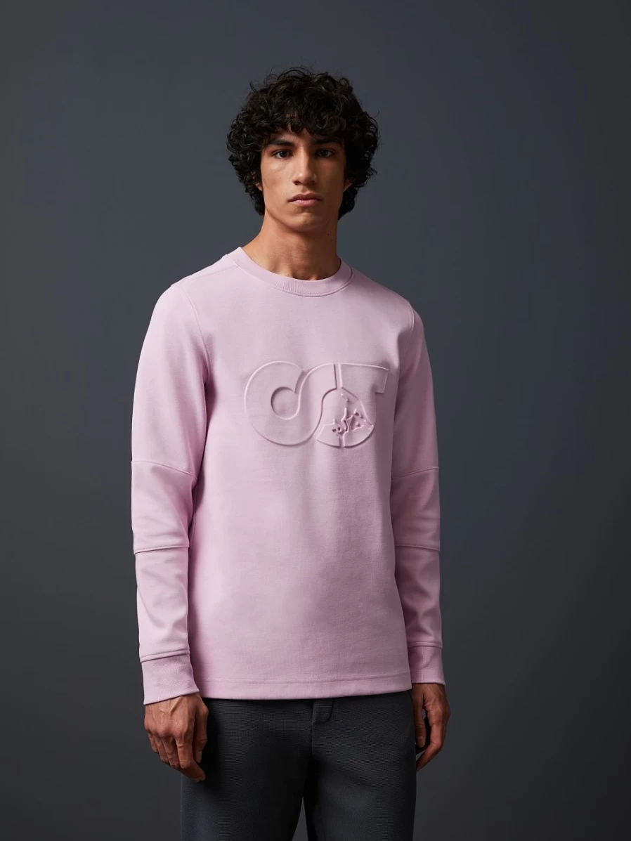 AlphaTauri Men's Heavyweight Logo Crewneck Sweatshirt in Pale Lilac