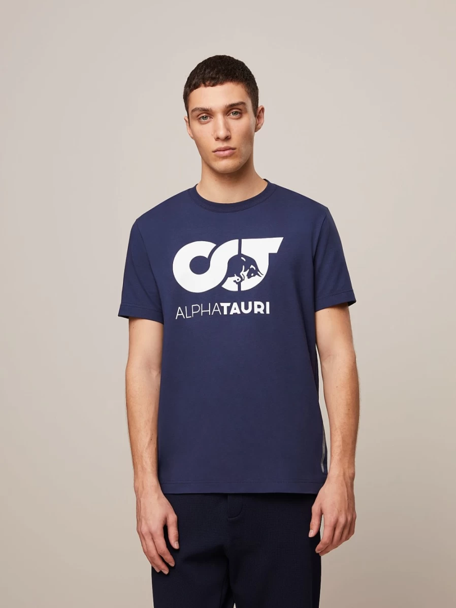 AlphaTauri Men's Navy Signature Logo T-Shirt