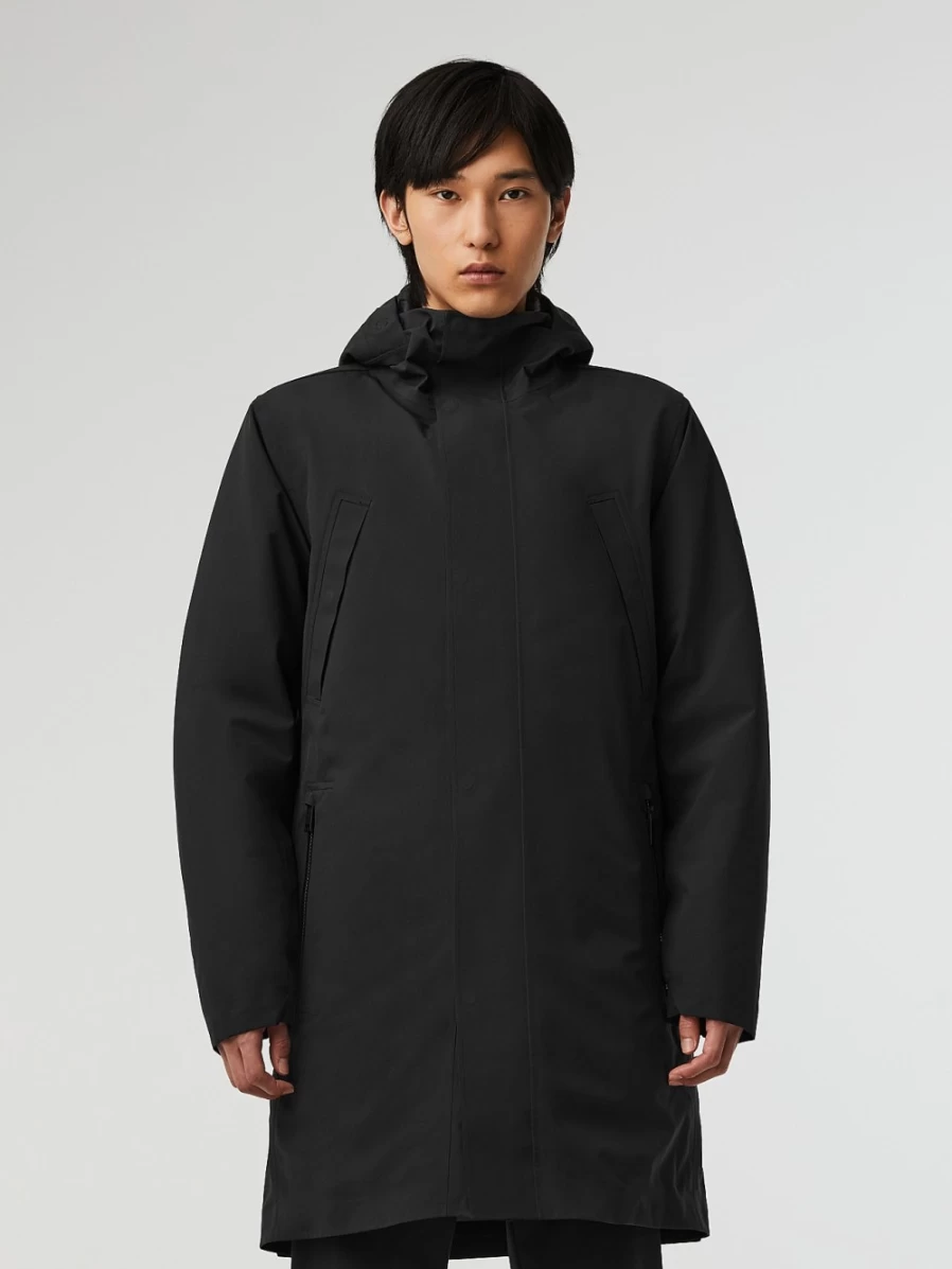 AlphaTauri Men's Black Taurobran® Waterproof Packable Parka Jacket