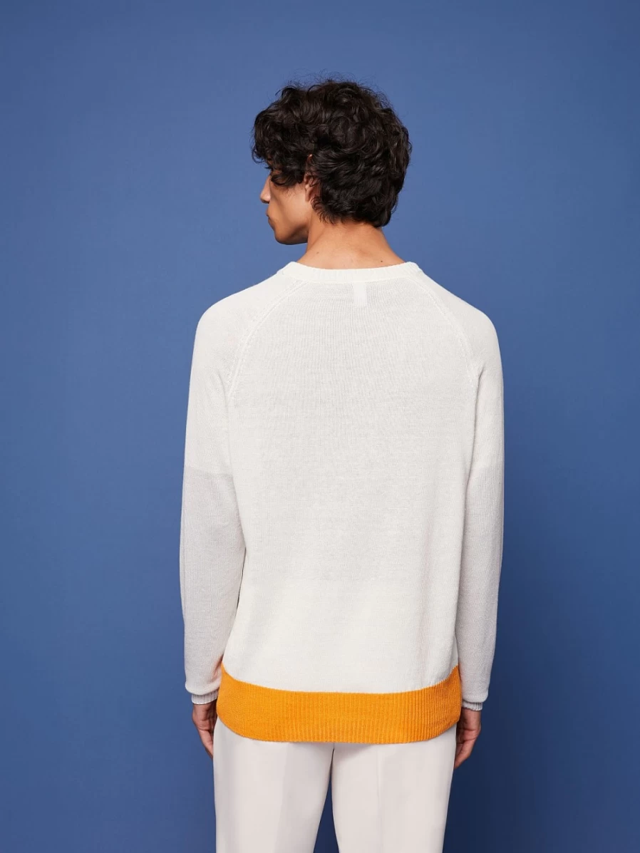 AlphaTauri Men's Ivory Knit Crewneck Sweatshirt - Soft Casual Pullover