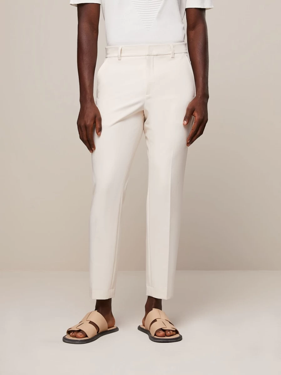 AlphaTauri Men's Off White Tapered Pleated Pants