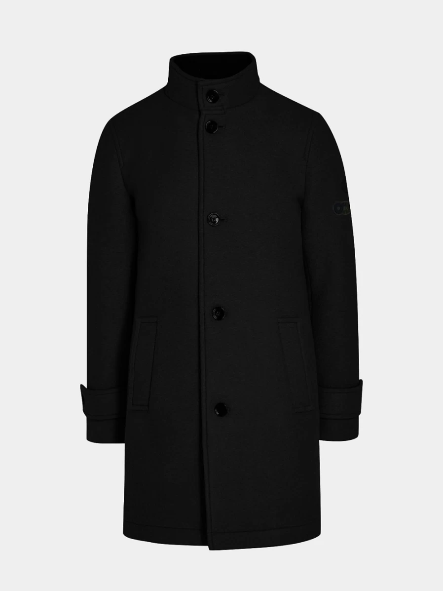 AlphaTauri Men's Black Bonded Wool Coat - Premium Winter Outerwear