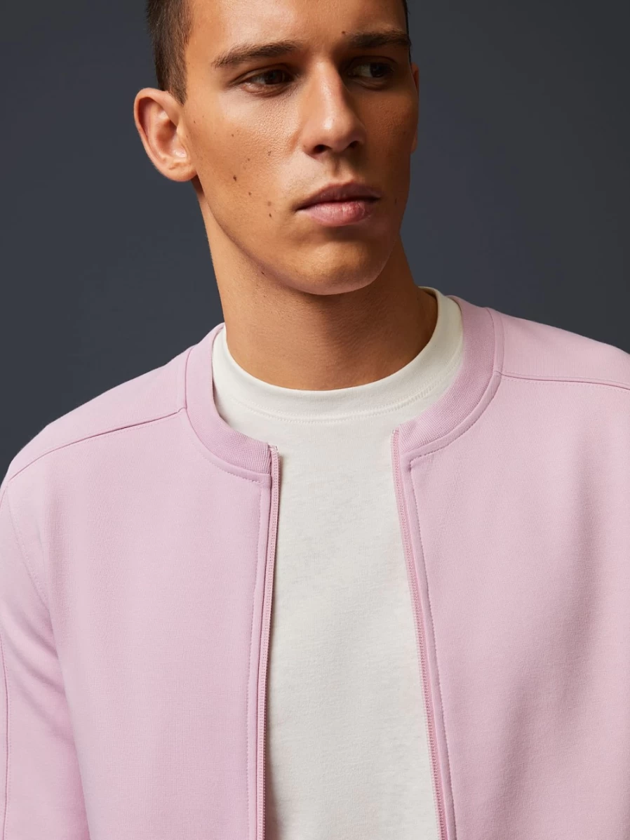 AlphaTauri Men's Heavyweight Logo Sweat Jacket in Pale Lilac