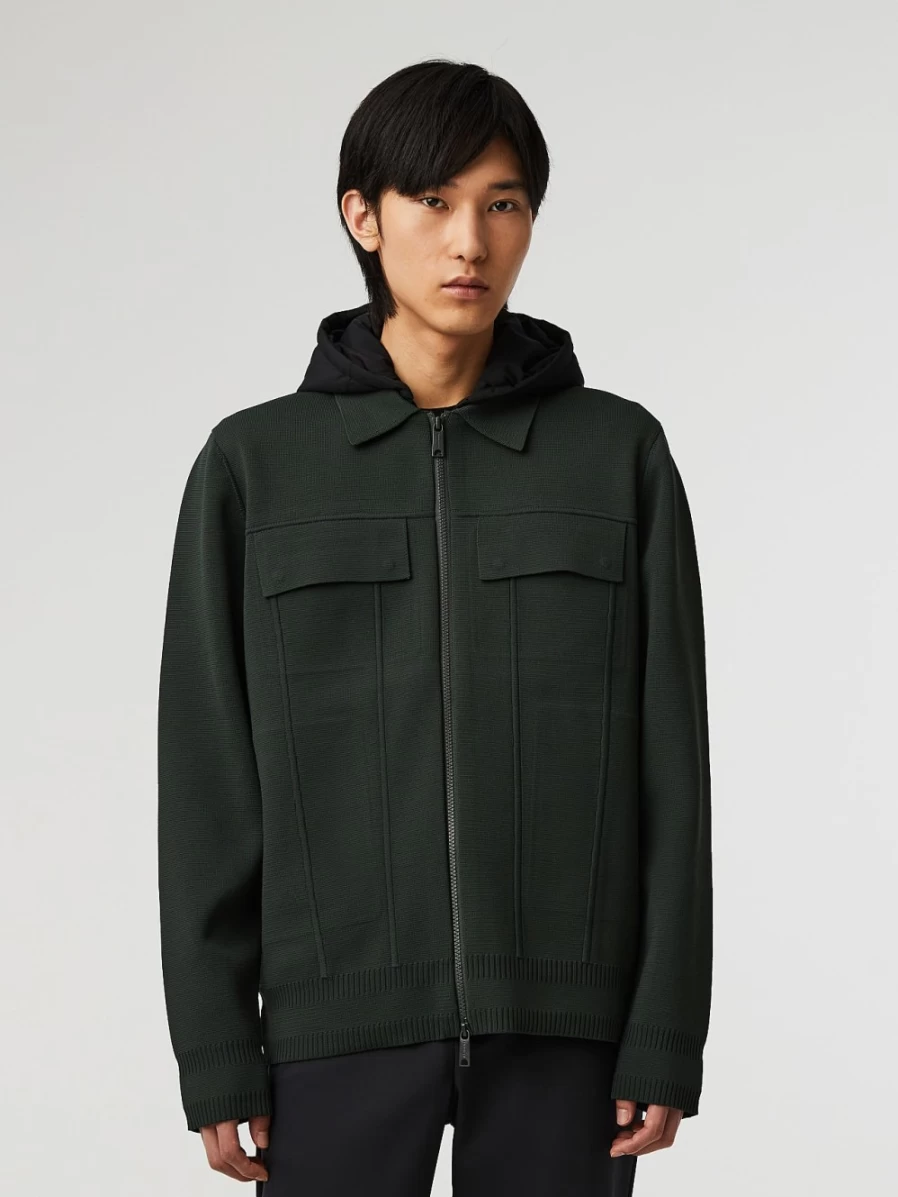 AlphaTauri Men's Dark Green Performance Knit Jacket - Lightweight Athletic Outerwear