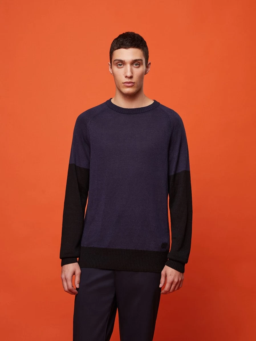 AlphaTauri Men's Navy Knit Crewneck Sweatshirt