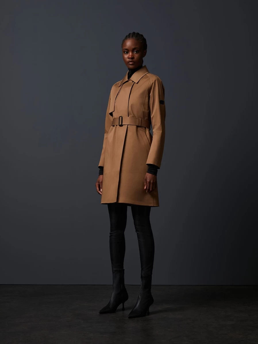 AlphaTauri Women's Gold Waterproof Packable Trenchcoat | Taurobran® Lightweight Travel Raincoat