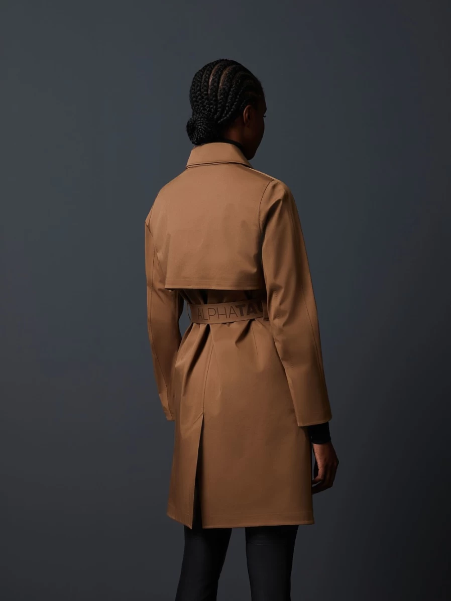 AlphaTauri Women's Gold Waterproof Packable Trenchcoat | Taurobran® Lightweight Travel Raincoat