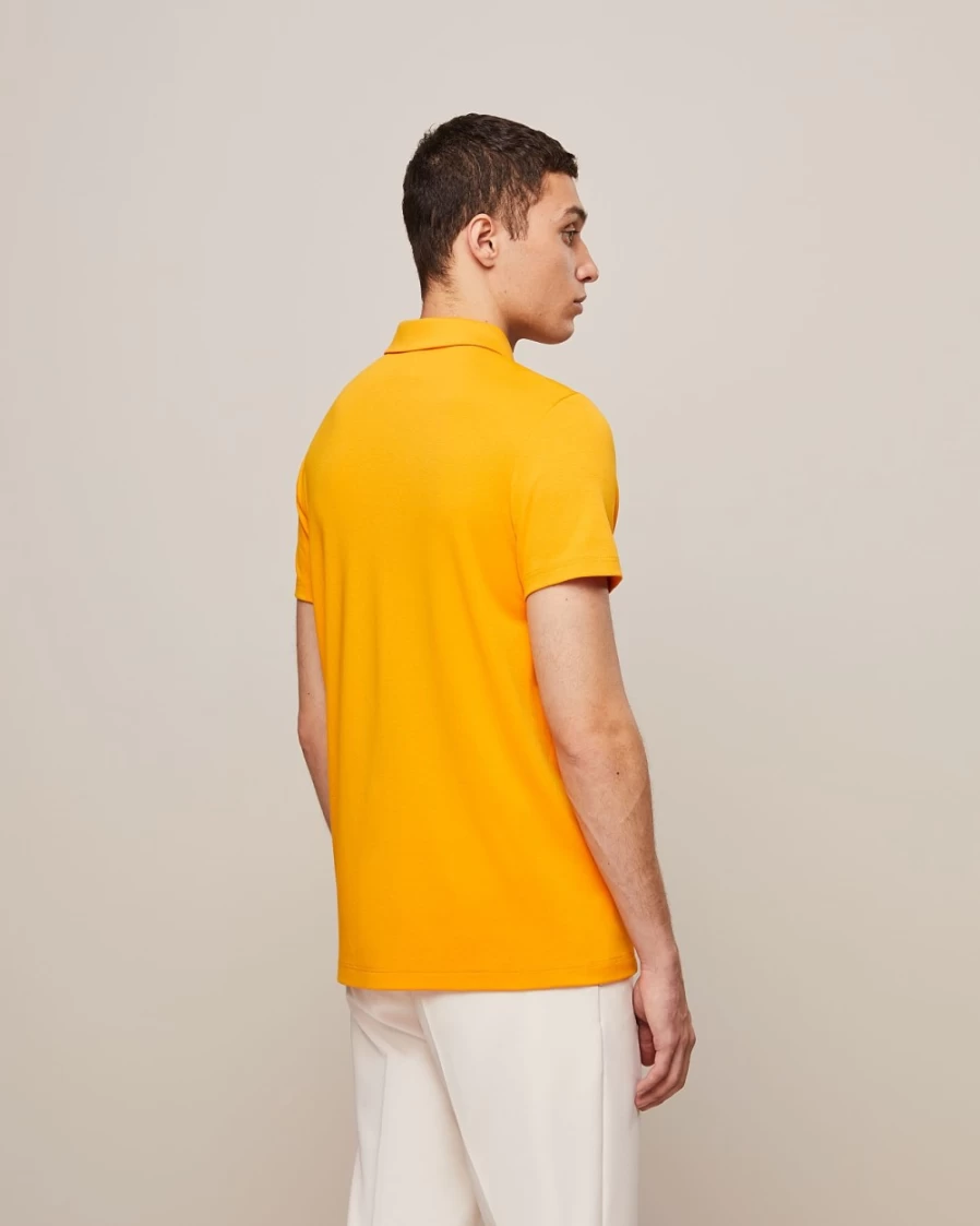 AlphaTauri Men's Warm Yellow Jersey Polo Shirt - Classic Fit Casual Top
