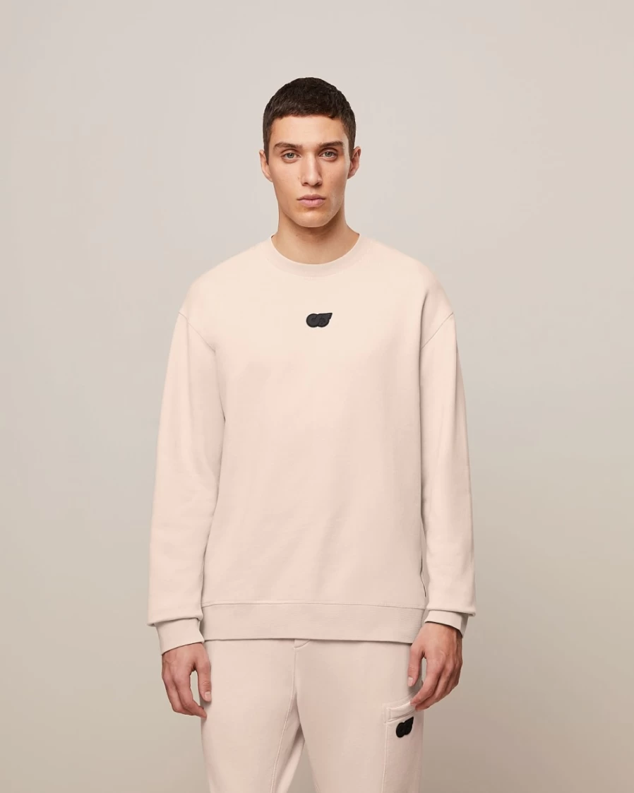 AlphaTauri Men's Cotton Sweatshirt in Sand Color - Comfortable Casual Pullover