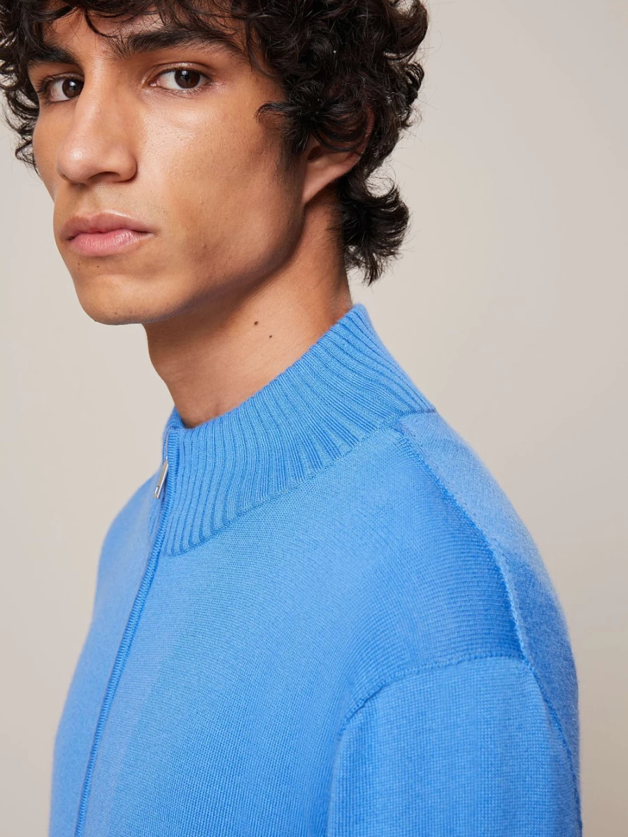 Men's AlphaTauri Sky Blue Seamless 3D Knit Jacket with Cashmere & Coolmax® Blend