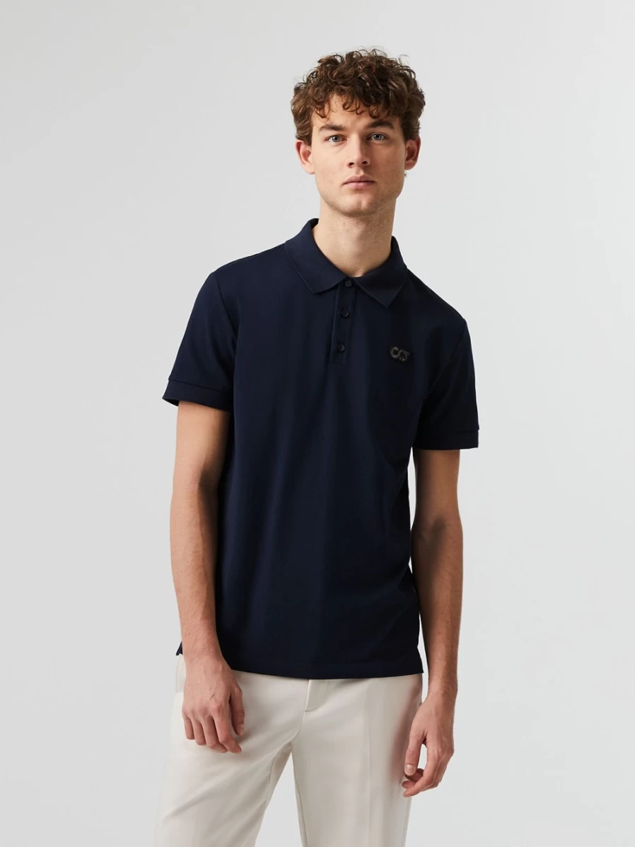 AlphaTauri Men's Navy Pique Polo Shirt - Premium Cotton Golf & Casual Tee