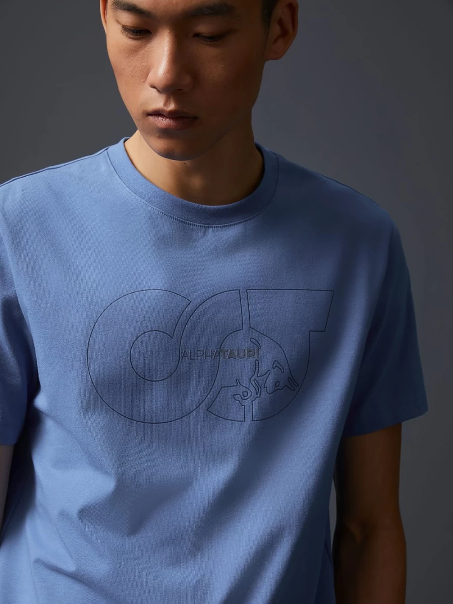 AlphaTauri Men's Medium Blue Logo Print T-Shirt