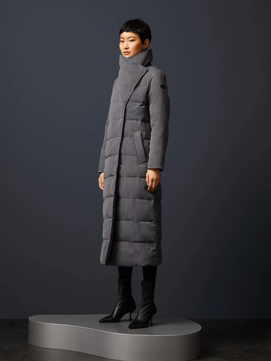 AlphaTauri Women's Grey Primaloft® Maxi Puffer Coat - Warm Winter Jacket