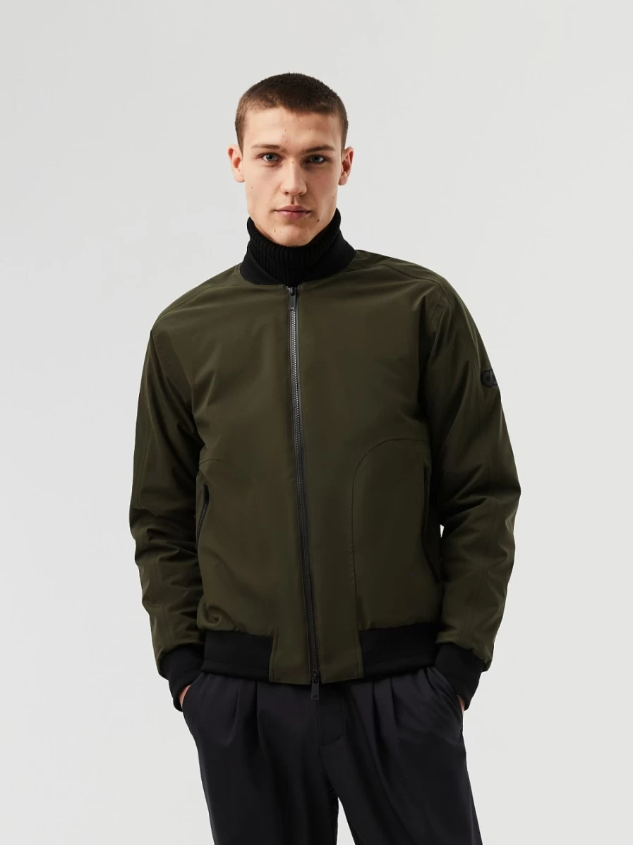 AlphaTauri Men's Dark Green Waterproof Taurobran® Bomber Jacket